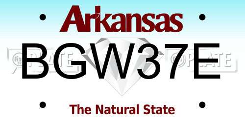 BGW37E Arkansas License Plate