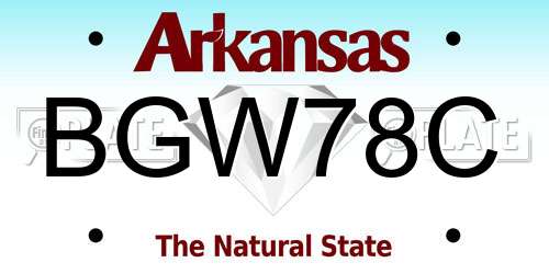 BGW78C Arkansas License Plate