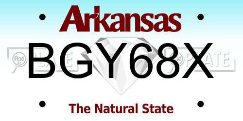 BGY68X Arkansas License Plate
