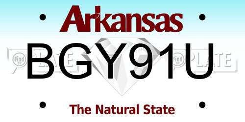 BGY91U Arkansas License Plate