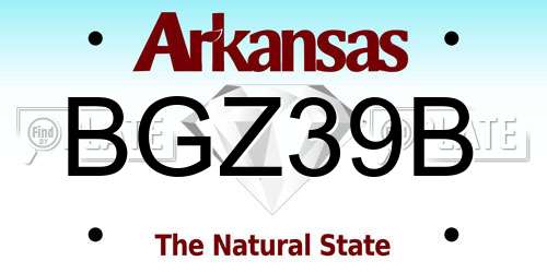 BGZ39B Arkansas License Plate