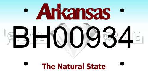 BH00934 Arkansas License Plate