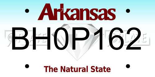 BH0P162 Arkansas License Plate