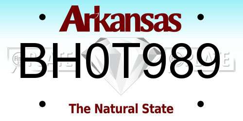 BH0T989 Arkansas License Plate
