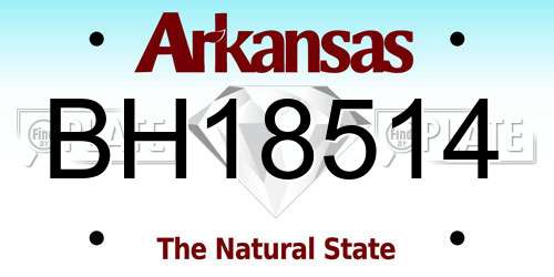 BH18514 Arkansas License Plate