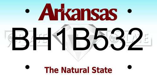 BH1B532 Arkansas License Plate