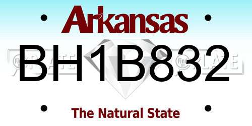 BH1B832 Arkansas License Plate