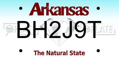 BH2J9T Arkansas License Plate