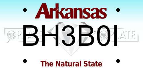 BH3B0I Arkansas License Plate