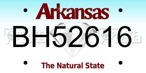 BH52616 Arkansas License Plate