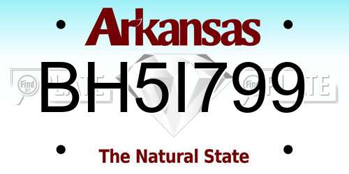 BH5I799 Arkansas License Plate