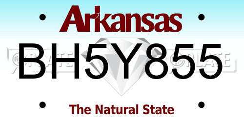 BH5Y855 Arkansas License Plate