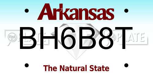 BH6B8T Arkansas License Plate