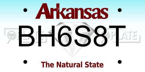 BH6S8T Arkansas License Plate