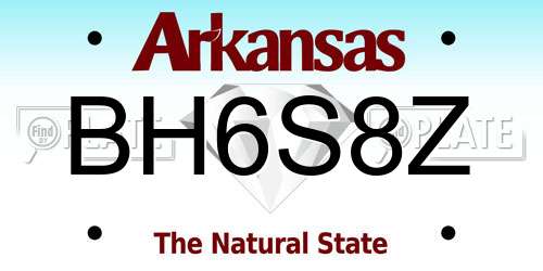 BH6S8Z Arkansas License Plate