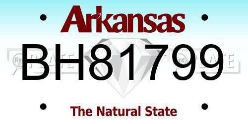BH81799 Arkansas License Plate