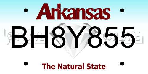 BH8Y855 Arkansas License Plate