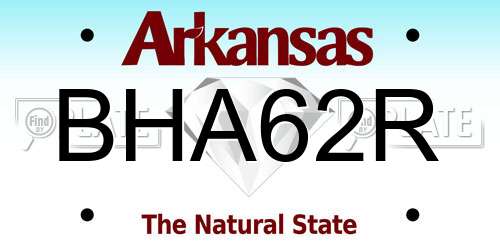 BHA62R Arkansas License Plate