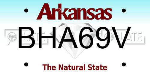 BHA69V Arkansas License Plate