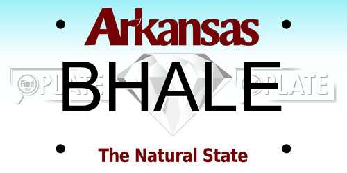 BHALE Arkansas License Plate
