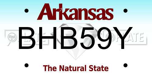BHB59Y Arkansas License Plate