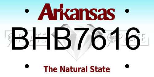 BHB7616 Arkansas License Plate