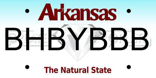 BHBYBBB Arkansas License Plate