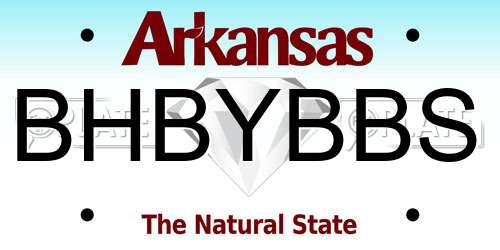 BHBYBBS Arkansas License Plate