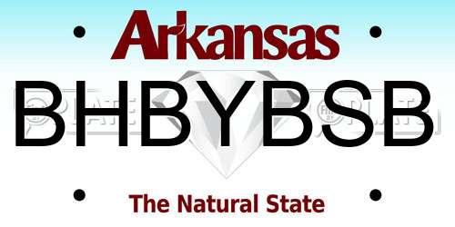 BHBYBSB Arkansas License Plate
