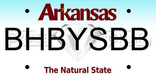 BHBYSBB Arkansas License Plate