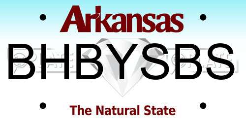 BHBYSBS Arkansas License Plate