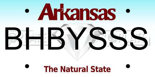 BHBYSSS Arkansas License Plate