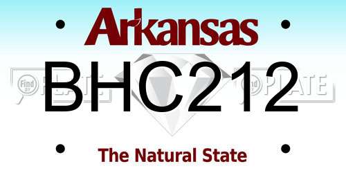BHC212 Arkansas License Plate