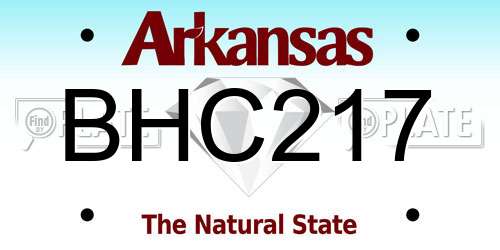 BHC217 Arkansas License Plate