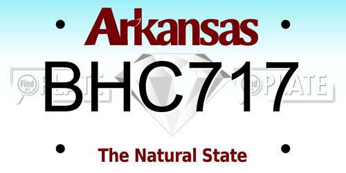 BHC717 Arkansas License Plate