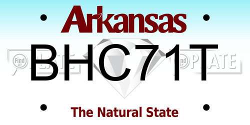 BHC71T Arkansas License Plate