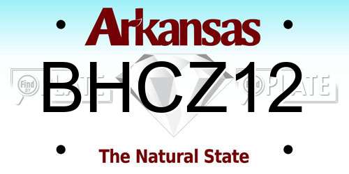 BHCZ12 Arkansas License Plate