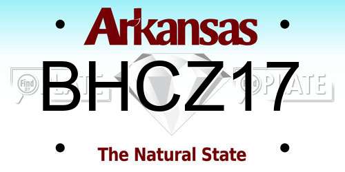 BHCZ17 Arkansas License Plate