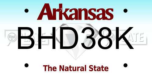 BHD38K Arkansas License Plate