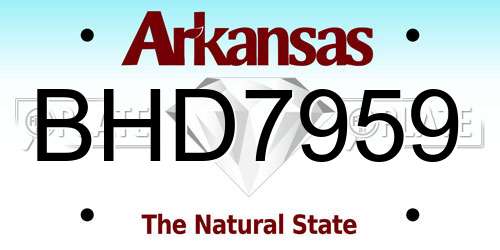 BHD7959 Arkansas License Plate