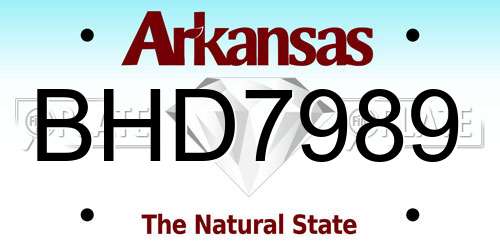 BHD7989 Arkansas License Plate