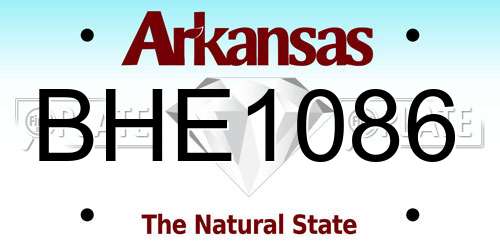 BHE1086 Arkansas License Plate