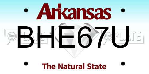BHE67U Arkansas License Plate
