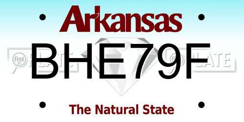 BHE79F Arkansas License Plate