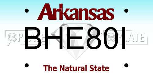 BHE80I Arkansas License Plate