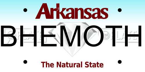 BHEMOTH Arkansas License Plate