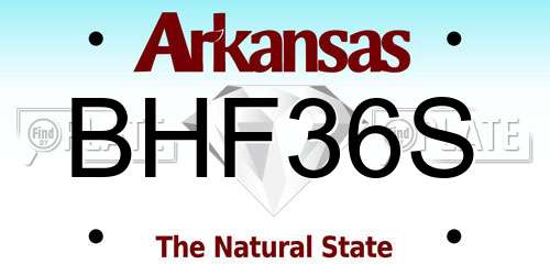 BHF36S Arkansas License Plate