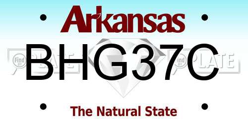 BHG37C Arkansas License Plate