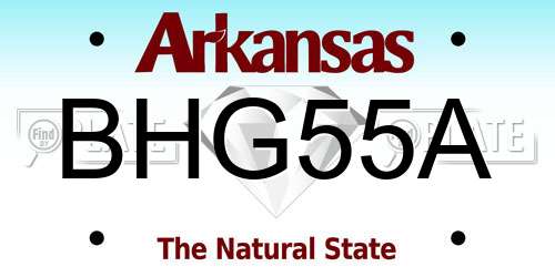 BHG55A Arkansas License Plate