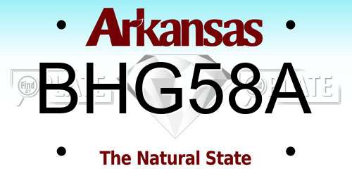 BHG58A Arkansas License Plate
